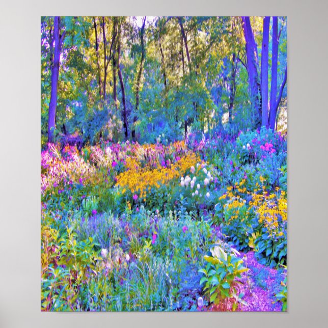 Affiche Impressionniste Jardin Coloré Fleurs Paysages (Devant)