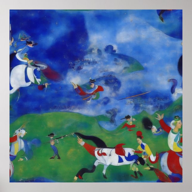 Affiche Impressionniste Moderne Et Bataille Chinoise Ancie (Devant)