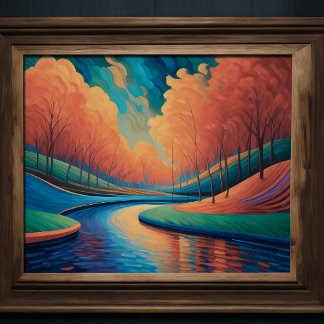 Affiche Impressionniste Vibrant Couleur Paysage Fauvisme