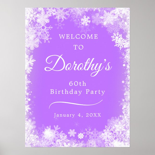 Affiche Imprimable 60e anniversaire Snowflake Purple Welco (Devant)