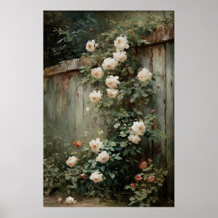 Affiche Imprimable Bouquet Roses Art Mural, Antique Printe