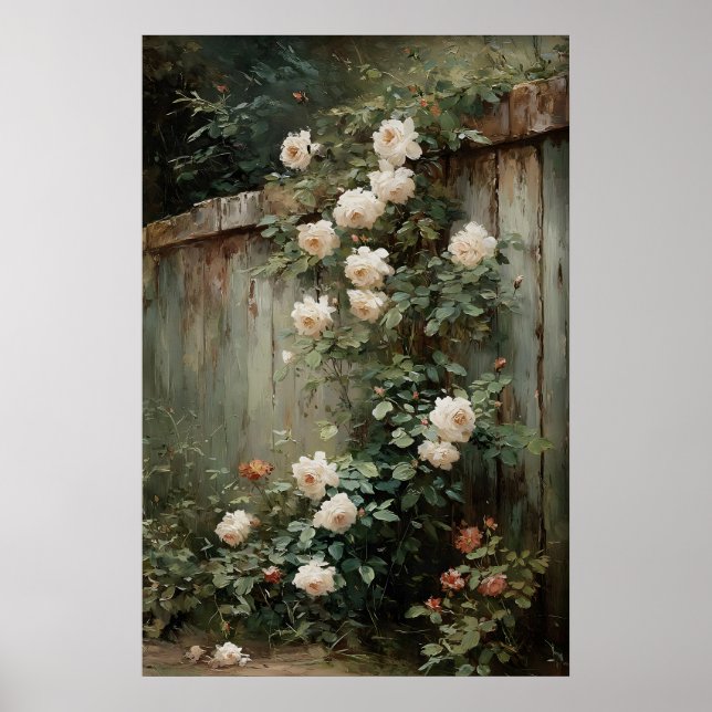 Affiche Imprimable Bouquet Roses Art Mural, Antique Printe (Devant)