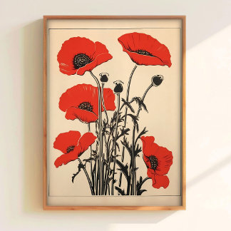 Affiche Imprimable Coquelicot Art de Coquelicots Anciens I