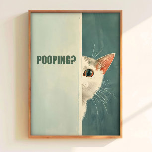 Affiche imprimable de chat aux toilettes êtes-vous