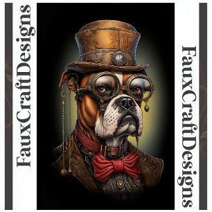Affiche Imprimable Regal Steampunk Boxer Dog Right 117