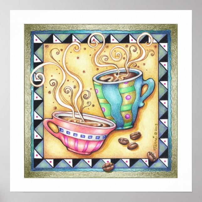 Affiche IMPRIMANTE ARCHIVALE 18"X18" - HARICOTS COOL ! Caf (Devant)