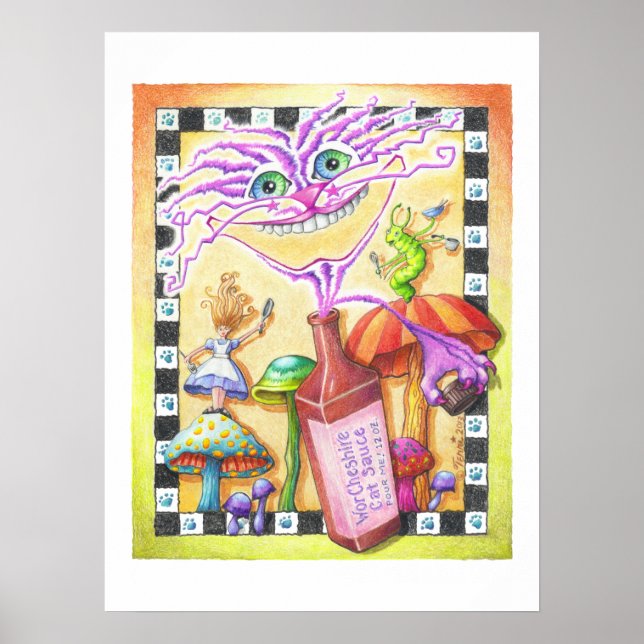 Affiche IMPRIMANTE ARCHIVALE 18"x24" - WorCHESHIRE CAT (Devant)