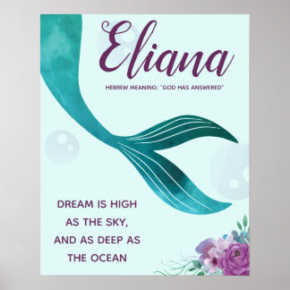 AFFICHE IMPRIMANTE DE NURSERT MERMAID