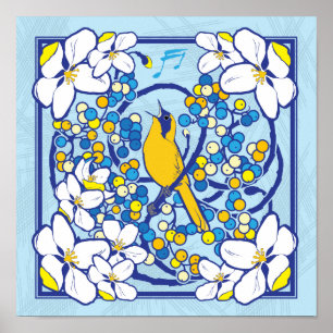 Affiche Imprimante de style Art nouveau 12x12