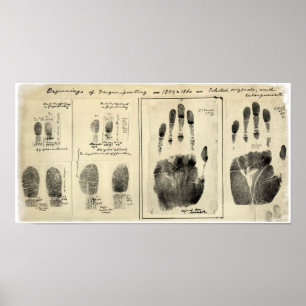 AFFICHE IMPRIMANTE FINGERRIÈRE FORENSIQUE 1859