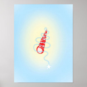 Affiche Imprimantes Conch Bleu Art Simple