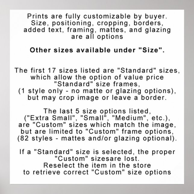 AFFICHE IMPRIMANTES - INFO - PERSONNALISATION / TAILLE (Devant)