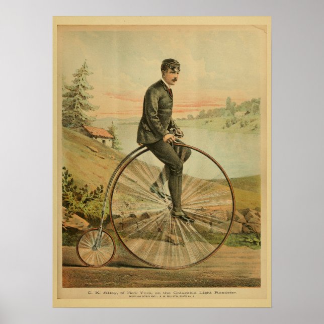Affiche Imprimé 1893 Bicycle High Wheel Penny Farthing (Devant)