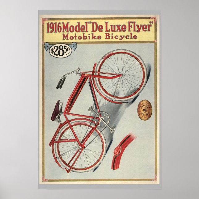 Affiche Imprimé 1916 Vintage Red Bicycle Magazine Publicit (Devant)