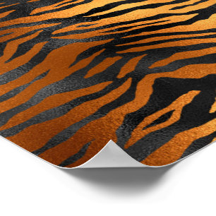 Affiche Imprimé animalier glamour rayures de tigre noir ma