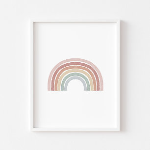 Affiche imprimé arc-en-ciel boho pastel