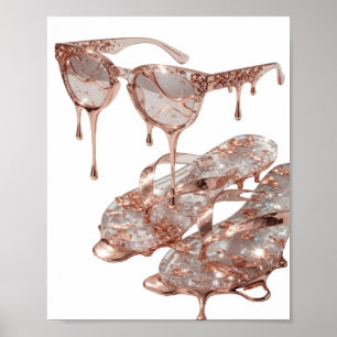 Affiche Imprimé argenté EDGE ROSE GOLD GLAMOUR