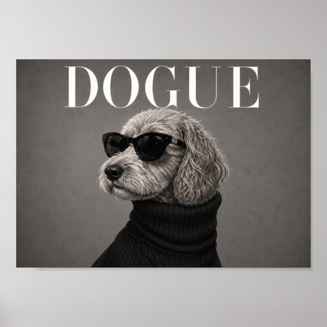 Affiche Imprimé d'art de chien chic Cockapoo (Devant)