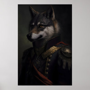 Affiche Imprimé d'art de loup militaire de la Renaissance