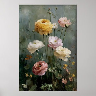 Affiche Imprimé d'art mural Ranunculus, Antique Spring