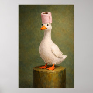 Affiche Imprimé de chapeau de canard drôle de papier toile