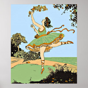 Affiche imprimé de danseur joyeux