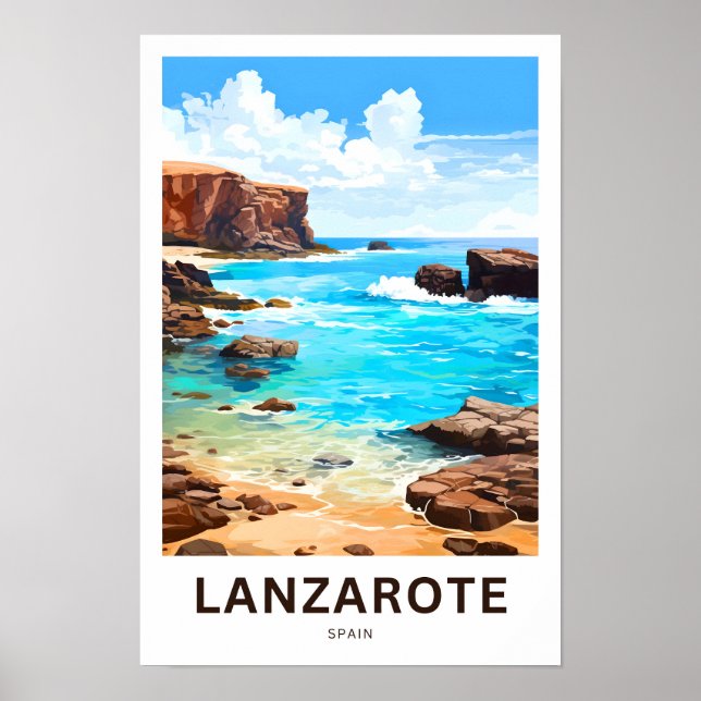 Affiche Imprimé de voyage de Lanzarote Espagne (Devant)