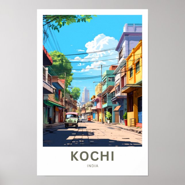 Affiche Imprimé de voyages en Inde de Kochi (Devant)