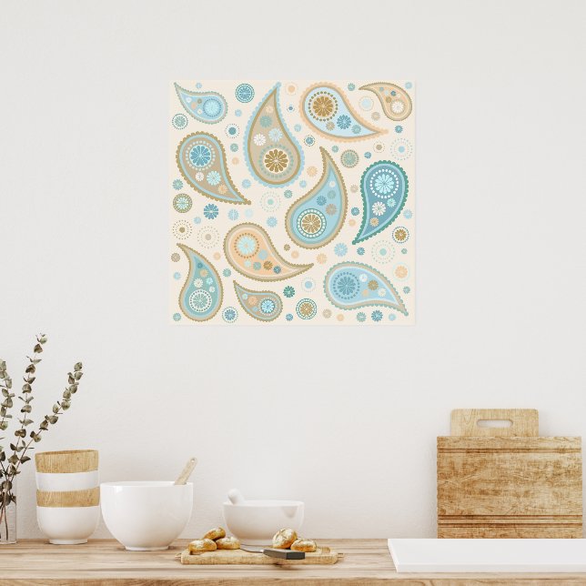Affiche Imprimé funky Paisley (Cuisine)