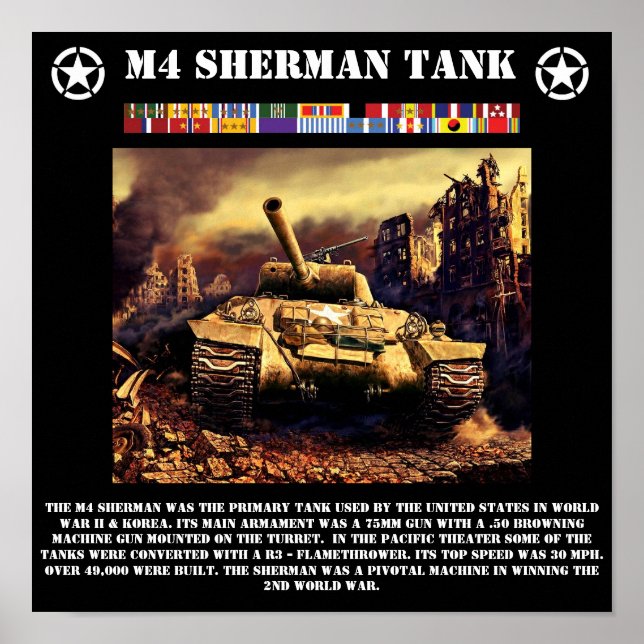 Affiche Imprimé M4 Sherman (Devant)