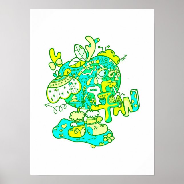 Affiche Imprimé Noël Eve Green Apple (Devant)