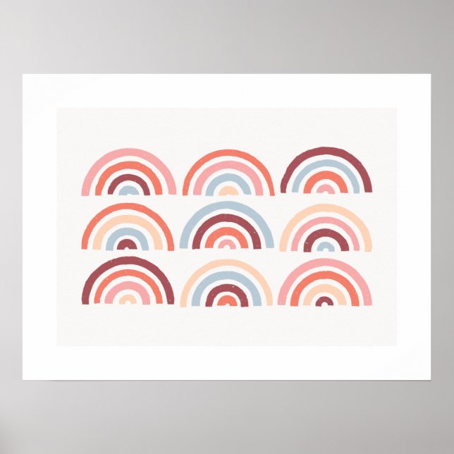 Affiche Imprimé Rainbows Art pour enfants - Maroon (Devant)