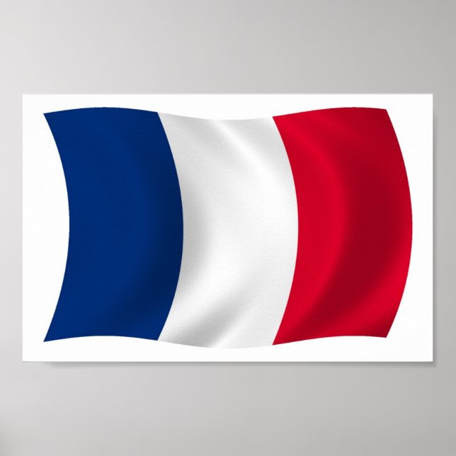 Affiche imprimée du drapeau de la France (Devant)