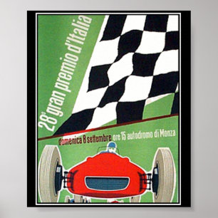 Affiche imprimée vintage Course automobile Italie 