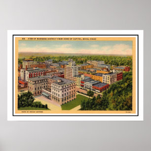 Affiche imprimée vintage de Boise Idaho