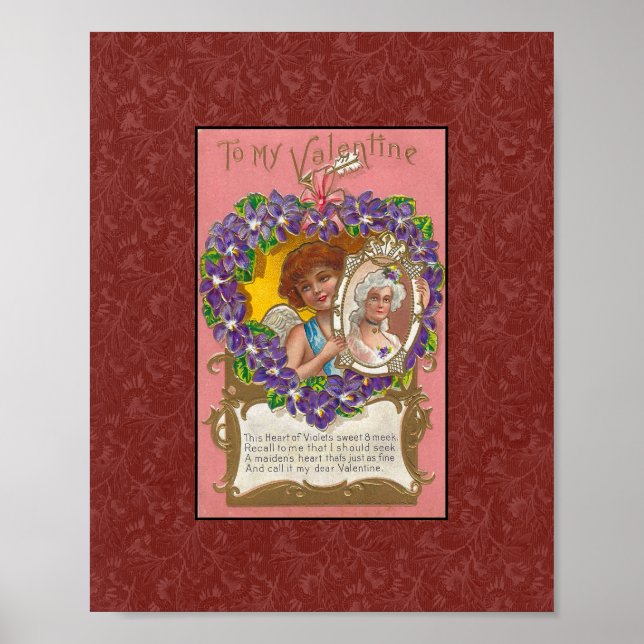 AFFICHE IMPRIMER 1900 VALENTINE POSTCARD (Devant)