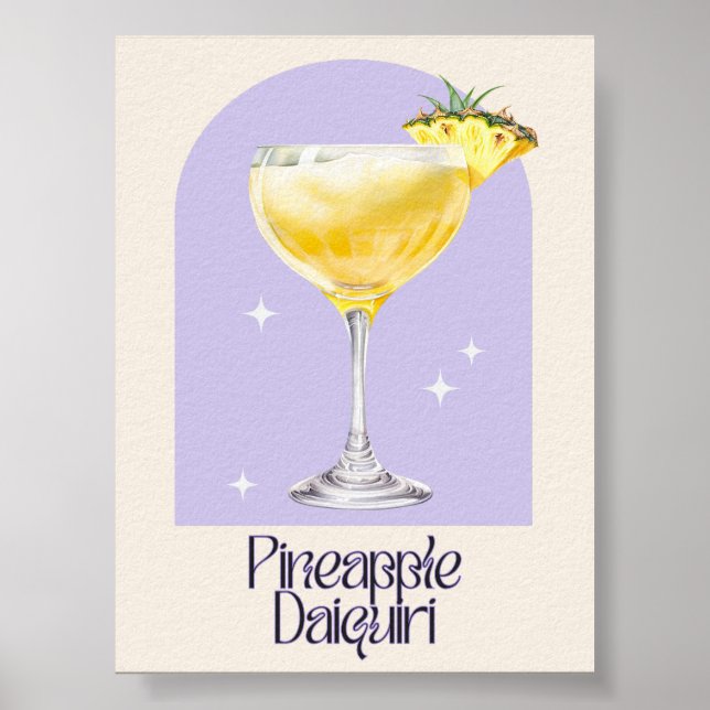 Affiche Imprimer Ananas Daiquiri Art | Bar Decor Cocktail (Devant)