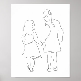 Affiche Imprimer, Cadeau Soeur, Imprimé Familial, Filles