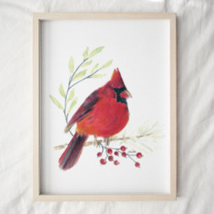 Affiche Imprimer Cardinal Watercolor Art