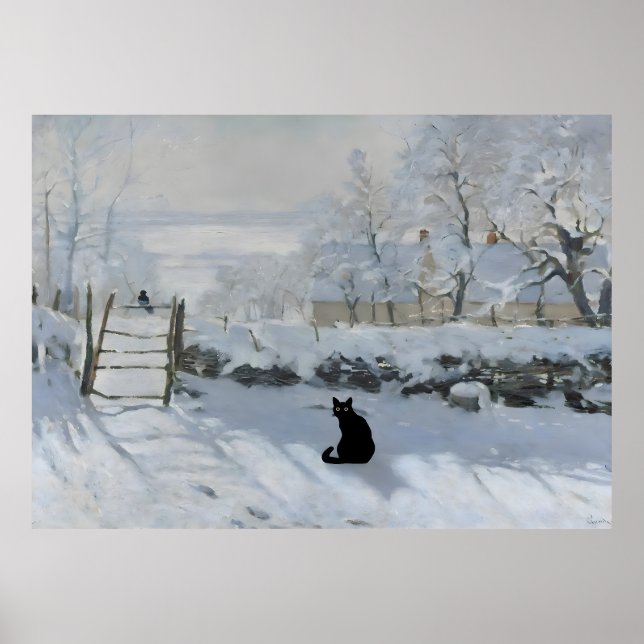 Affiche Imprimer Chat Monet Coucher De Soleil Sur La Seine (Devant)