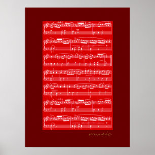 Affiche imprimer des notes musicales pour les murs
