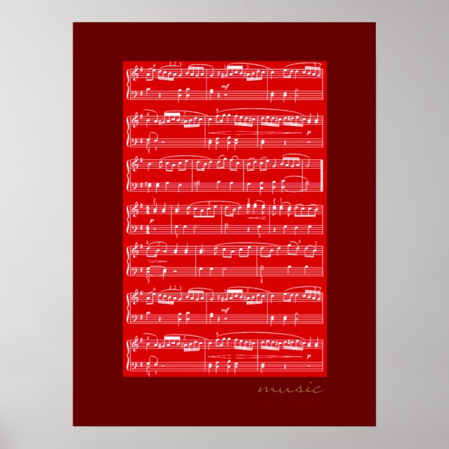 Affiche imprimer des notes musicales pour les murs (Devant)