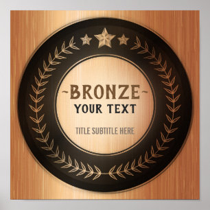 Affiche IMPRIMER do-it-yourself MÉDAILLE Champion de bronz