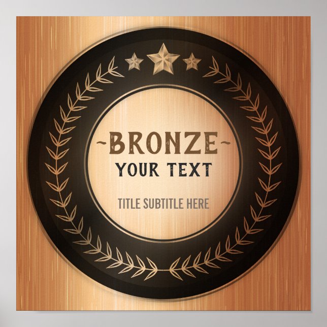 Affiche IMPRIMER do-it-yourself MÉDAILLE Champion de bronz (Devant)