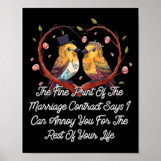 Affiche Imprimer Du Contrat De Mariage Mariage Drôle (Devant)