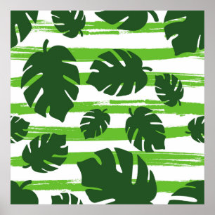 Affiche Imprimer été jungle exotique plante palmier tropic