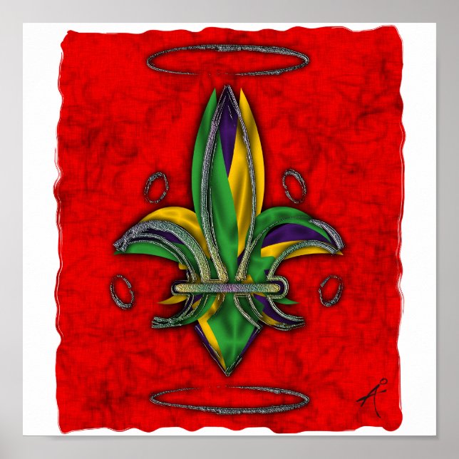 Affiche Imprimer Fleur de Lis (Devant)