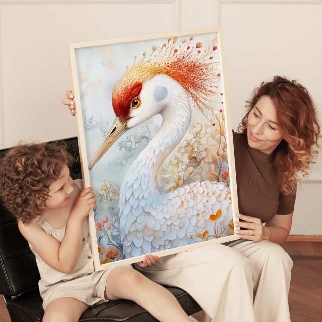Affiche Imprimer Grue de Sandhill Whimsical (Créateur téléchargé)