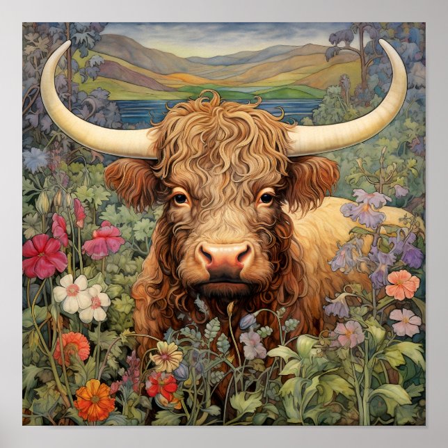 Affiche Imprimer Highland Cow (Devant)