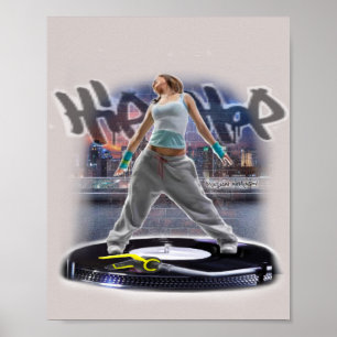 Affiche Imprimer hip hop fille danseuse
